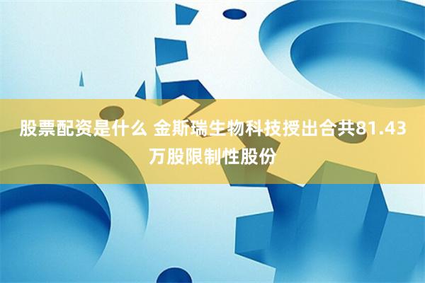 股票配资是什么 金斯瑞生物科技授出合共81.43万股限制性股份